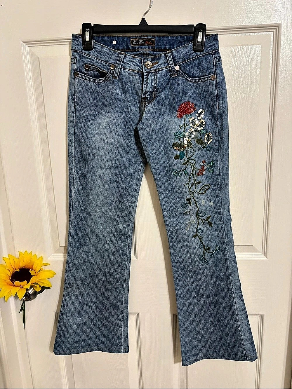 Miss Me Embroidered Bootcut Jeans in Blue